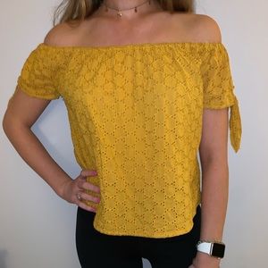 Yellow off the shoulder top